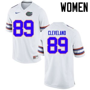 Women's Florida Gators #89 Tyrie Cleveland NCAA Nike White Authentic Stitched College Football Jersey FMT3762RD